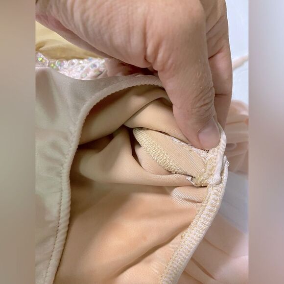 Glamour solo dance costume blush pink lace lyrical rhinestones SA-Small adult - Picture 14 of 14